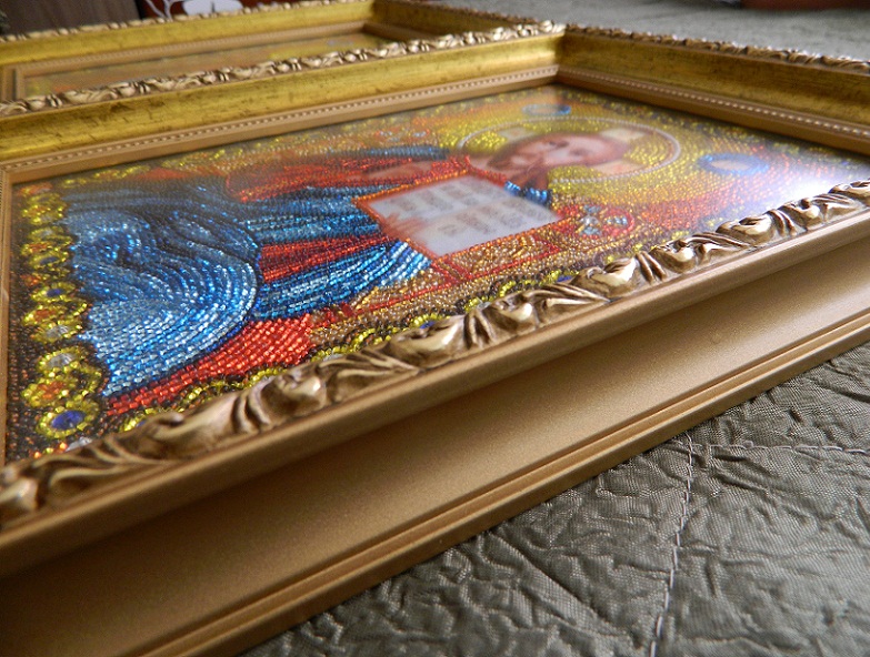 ікона із бісера фото, ікони вишиті бісером ціни, купити ікону вишиту бісером в Києві